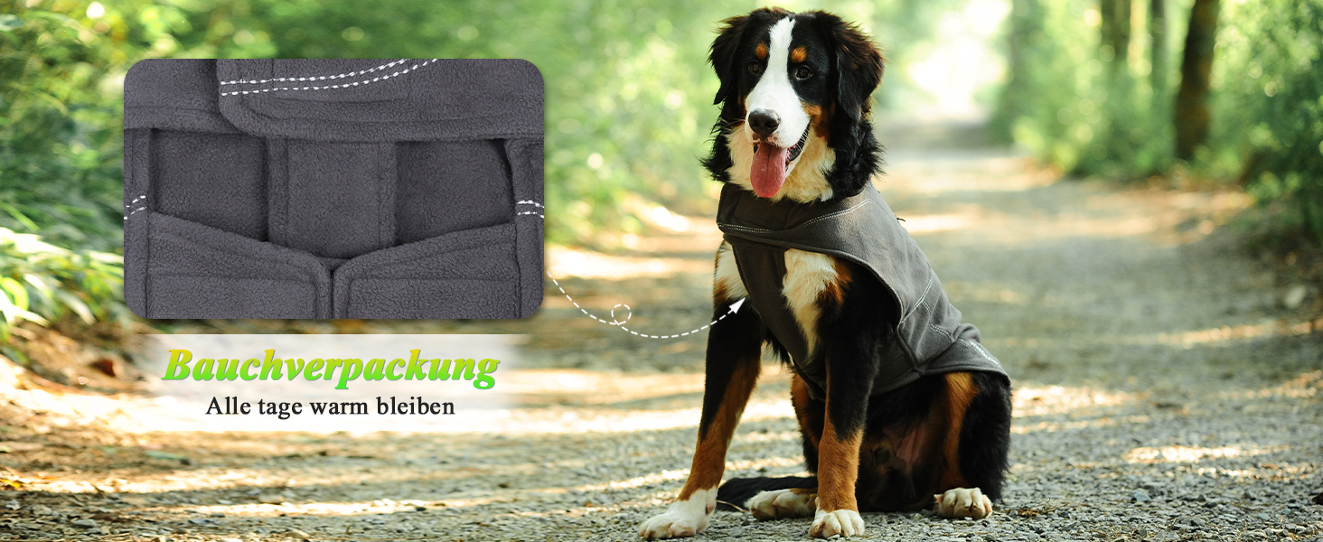 Теплий зимовий пуховик VIVAGLORY для собак, флісова куртка з захистом живота та клямками, світловідбиваючий, регульований, рожевий, S (обхват грудей 45-54 см, шиї ~30 см)