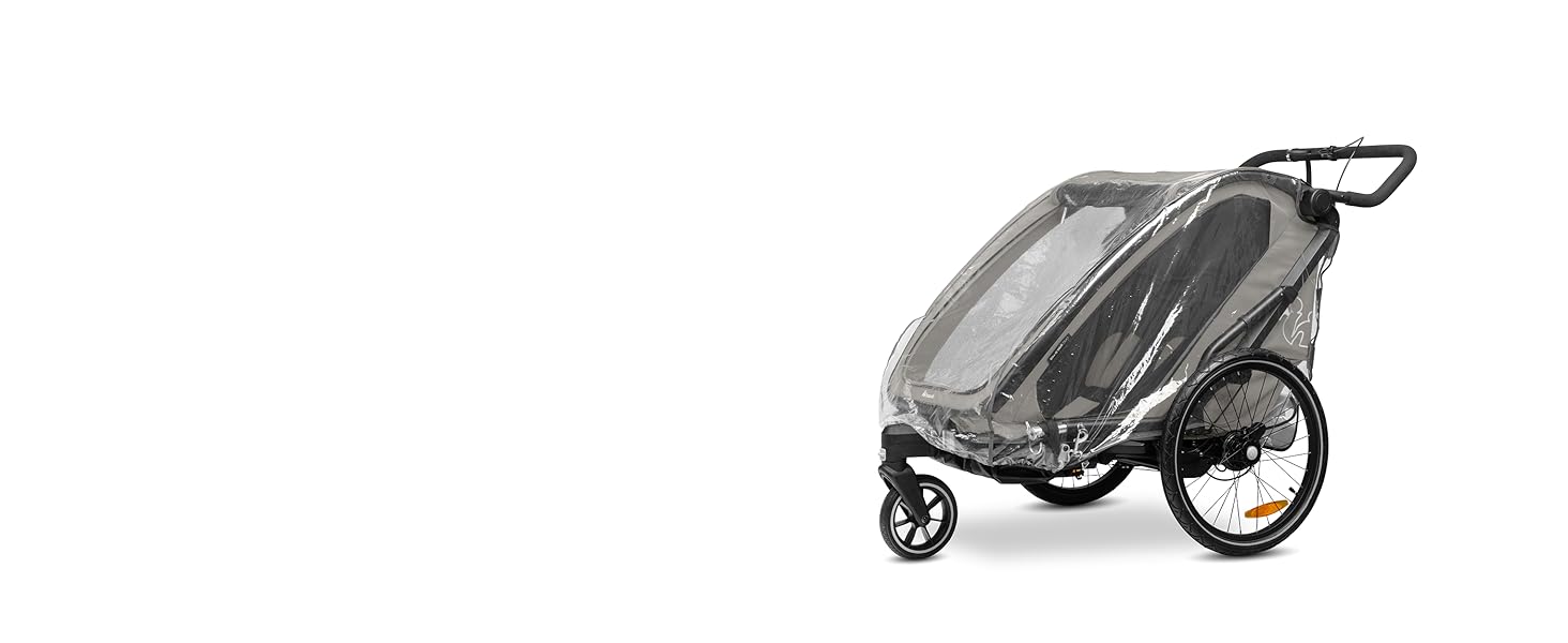 Hauck Bike N Walk Duo - 3в1 велопричіп для двох дітей, сірий, з амортизацією, гальмом та багажником