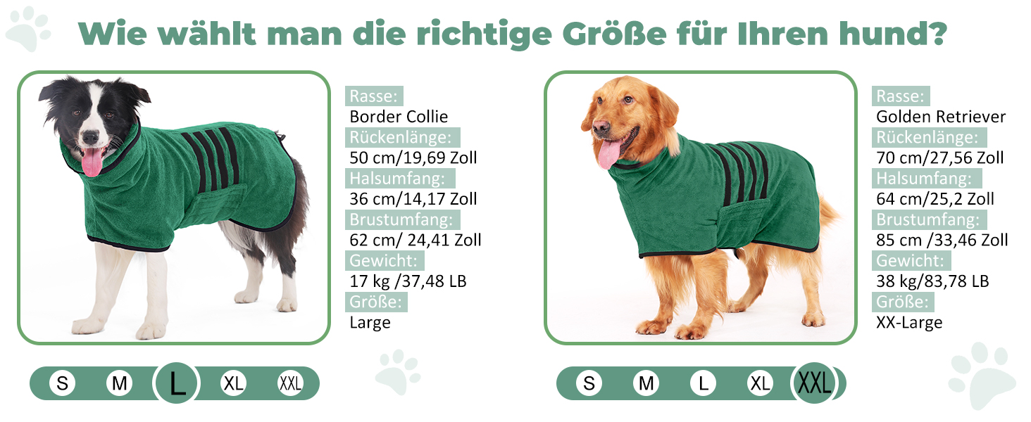 Рушник для собак з мікрофібри, великий, зелений, XXL, швидковисихаючий, з клямками