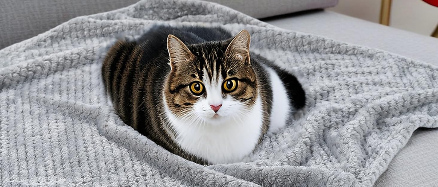 М'які ковдри для собак та котів SLSON, 70x100 см (фіолетовий, чорний, синій)