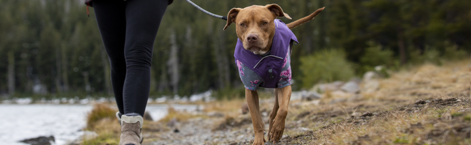 RUFFWEAR Overcoat Fuse: Куртка та шлейка для собак 2-в-1, з флісовою підкладкою, Salbei-Lila, XL