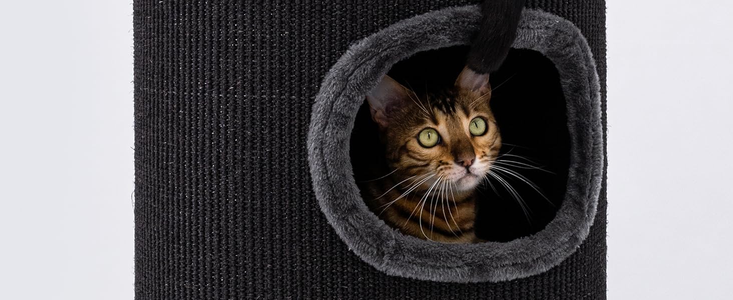 Petrebels Дряпка для котів - дряпка-домик, 110 см, чорна