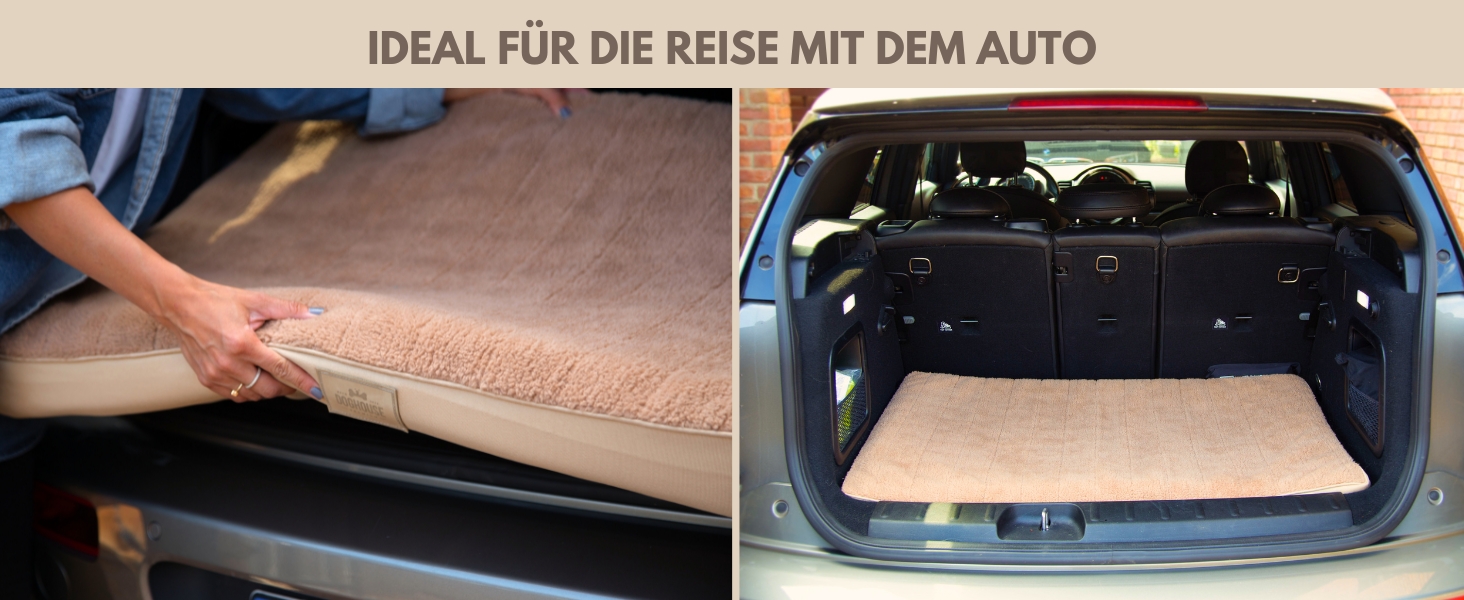 Килимок для собак середніх порід 100x65x9 см, м'який, миючий, бежевий