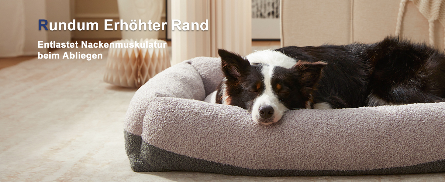 Крісло-лежанка для собак великих порід, XXL, світло-сіре, 106x76x20 см, знімний чохол, неслизьке, з підковою для шиї