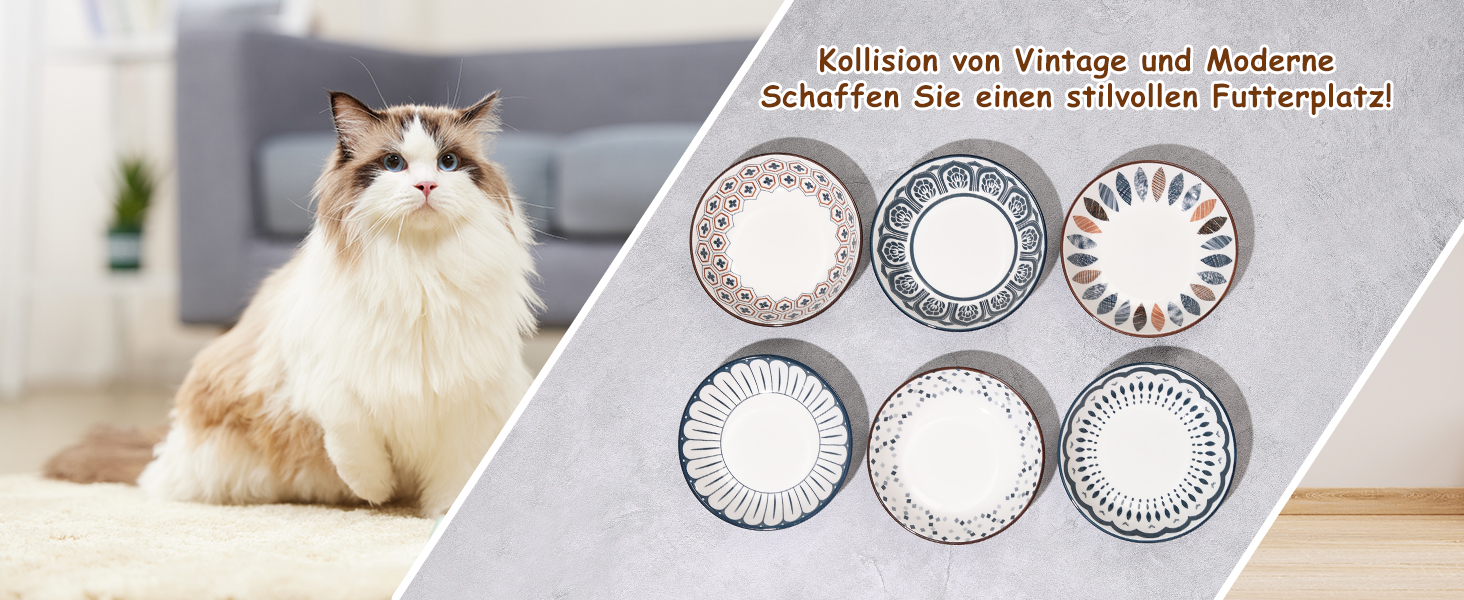 Набір мисок для котів з кераміки Katzennapf Set - 6 шт. - білий (Classic-A)