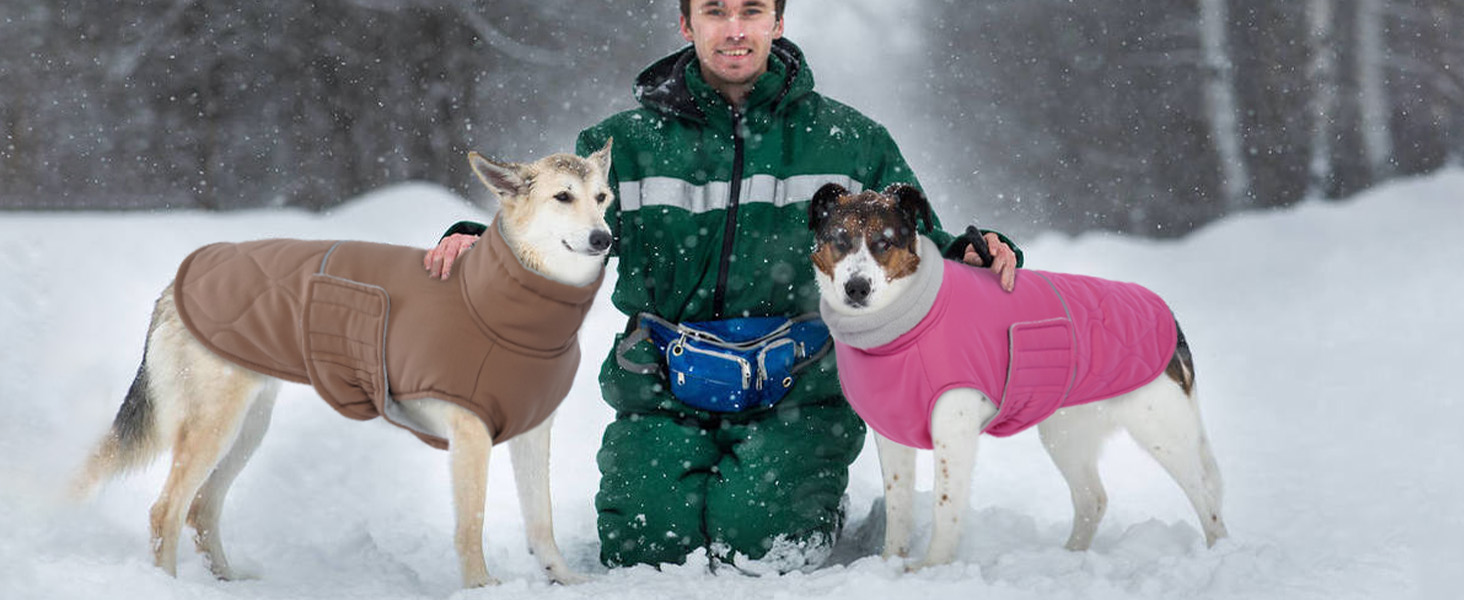 Зимовий теплий куртка для собак - вітрозахисний, з флісовою підкладкою, для цуценят (Рожевий, XS) XS Коричневий