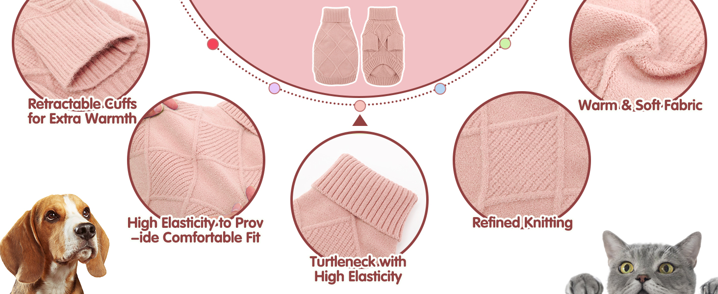 Пуловер для собак EMUST великих порід, еластичний, з рукавами, теплий роллік для осені та зими, зелений XL