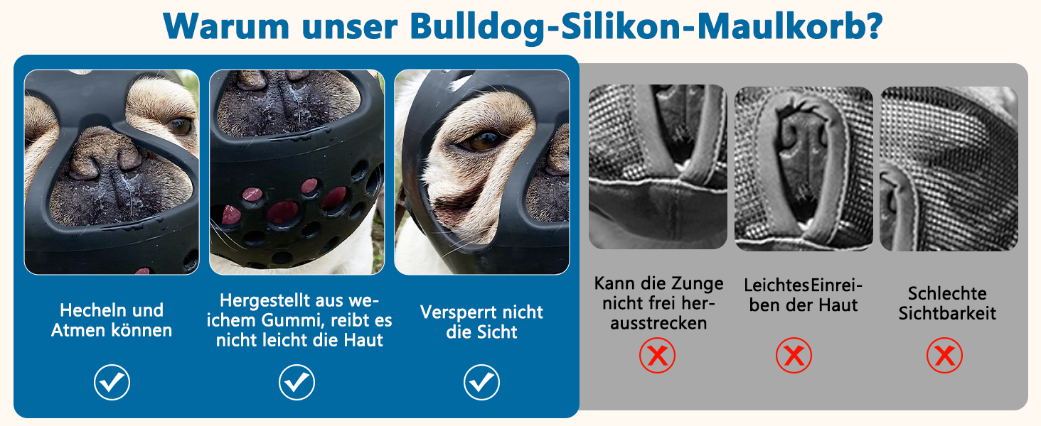 Намордник для собак Mayerzon, силіконовий, для Французького бульдога, Ши-тцу, Мопса, XL