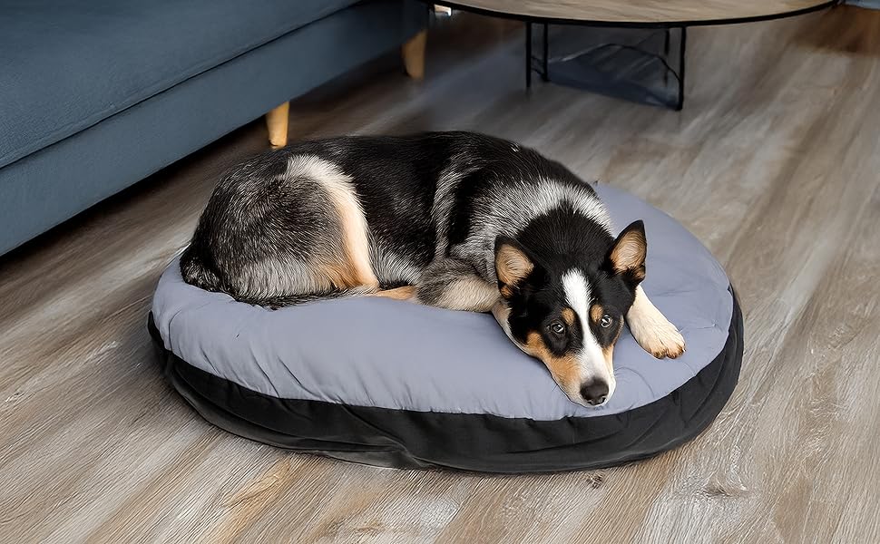 Подушка для тварин Karlie Kissen Oval, сіро-чорна, розмір 90x66x10 см