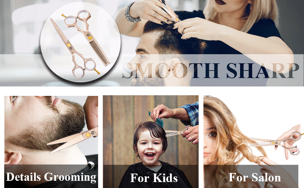 Професійні перукарські ножиці Purple Dragon 5.5 дюймів (золоті) – набір для перукарів, барберів та початківців