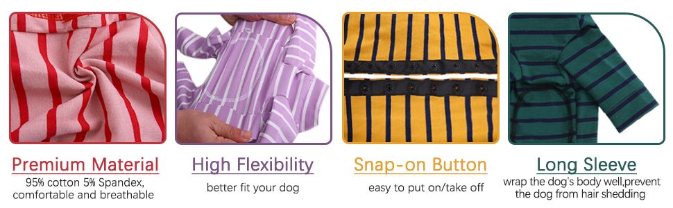 Піжама для собак після операції Kuoser, одяг для собак після кастрації, комбінезон для собак після операції, одяг для собак після операції, піжама для собак, котів, маленьких та середніх собак, фіолетовий, XS