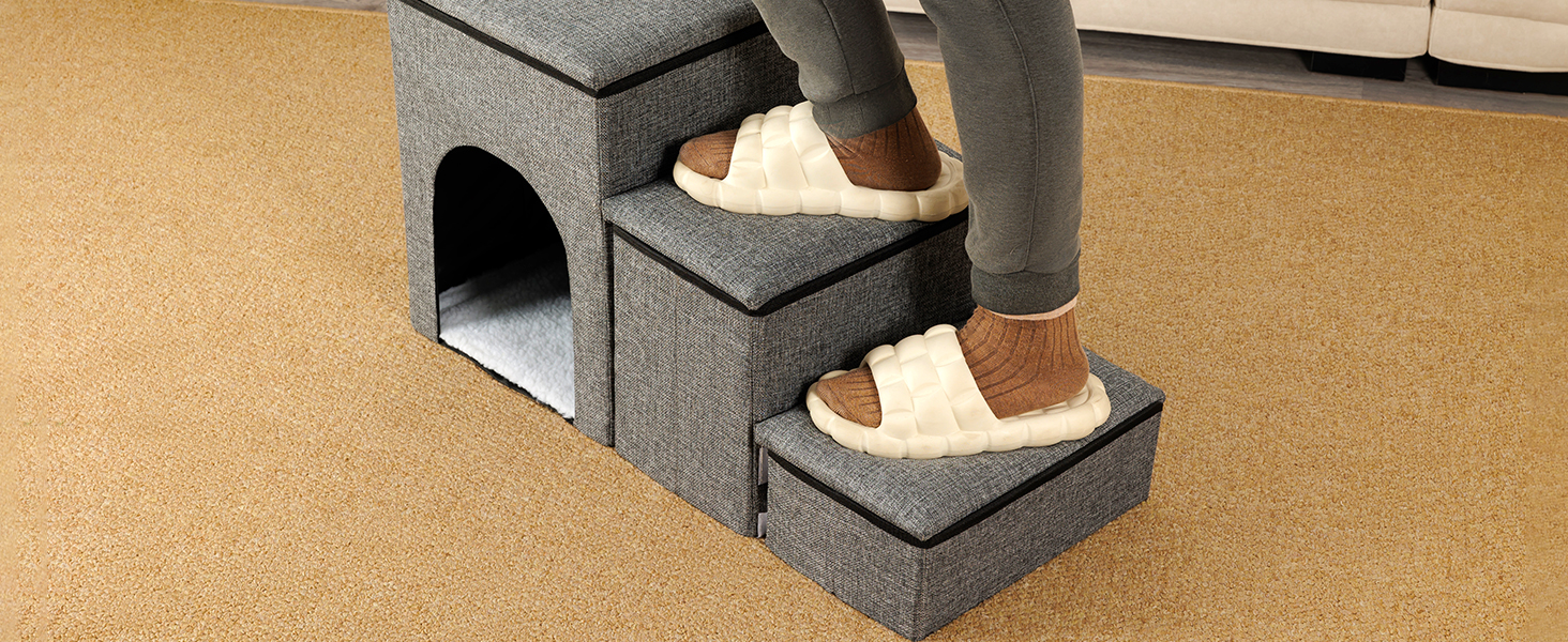 Сходинки для собак FurryPaws: 3-ступенева переносна драбинка для собак до ліжка та дивана, для маленьких та великих собак, ідеальна для подорожей, з неслизькою поверхнею