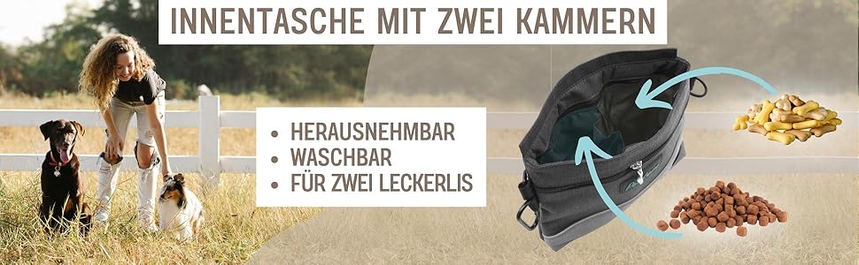 Сумка для кормів PetLove Leckerlibeutel для собак • З магнітною застібкою • З диспенсером для відходів • Можна використовувати як поясну сумку • Сіра L