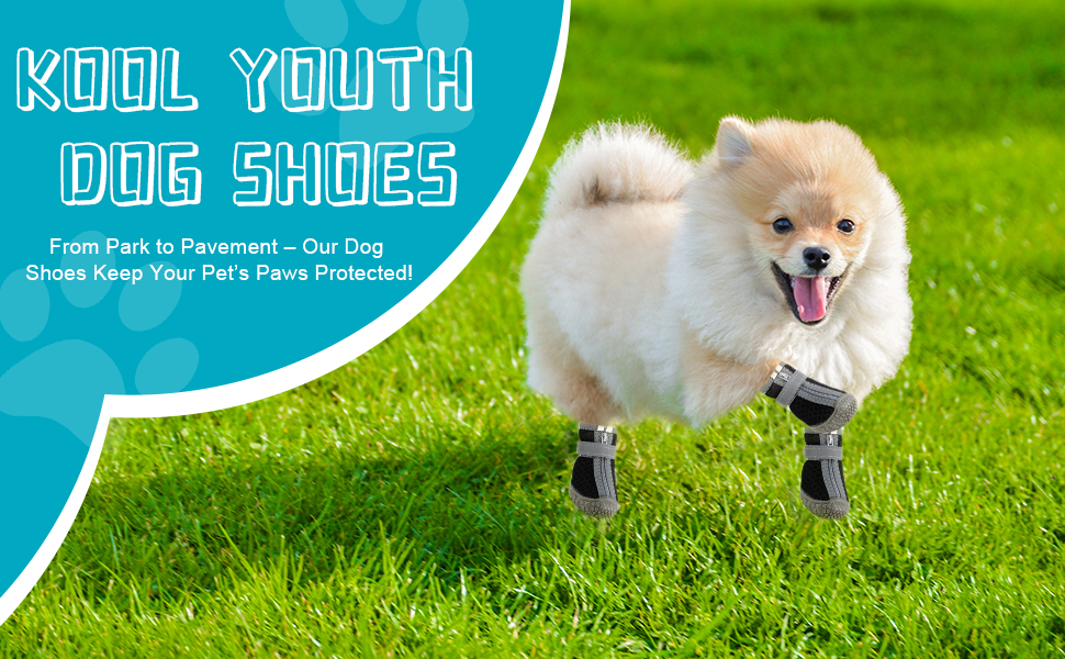 Чоботи для собак, захист подушечок лап, Outdoor, 4 шт. З відбиваючим кріпленням на липучці, дихаючі, регульовані, для малих та середніх собак (Чорний, 5)