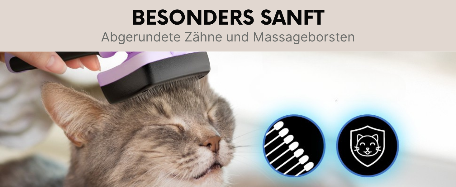 Набір для догляду за котами Pretty Paw® Profi: щітка та засоби для гігієни та комфорту | Ідеально для короткої та довгої шерсті | Підходить для видалення підшерстка (лавандовий)