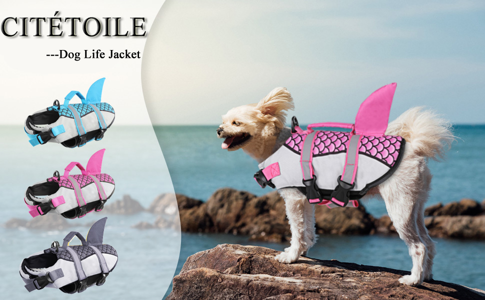 Жилет для собак 'Акула' з ручкою та світловідбиваючими елементами, для малих, середніх та великих собак, сірий, розмір M