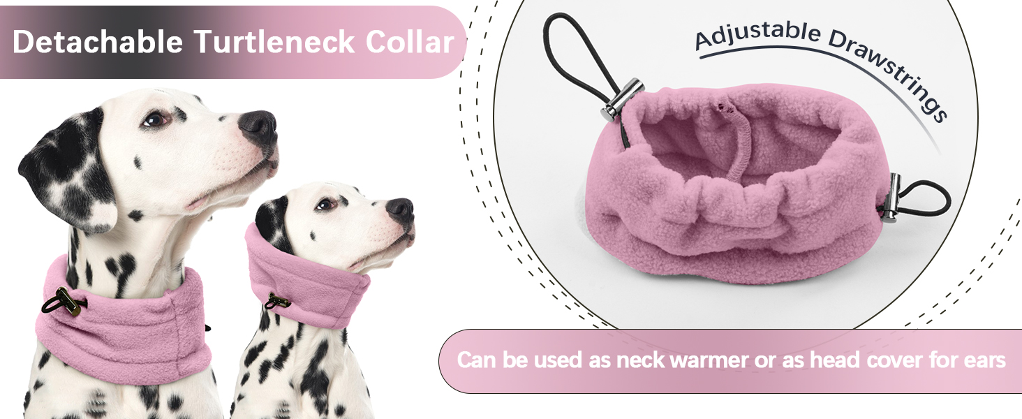Флісовий теплий одяг для собак: куртка, светр з коміром-гетром, зимовий одяг для собак (Рожевий, M)