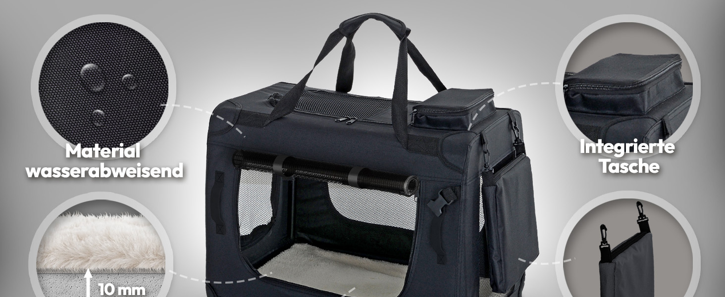 PET VIOLET Транспортна переноска для собак та котів – складана, міцна, сіра, 50x34x36 см