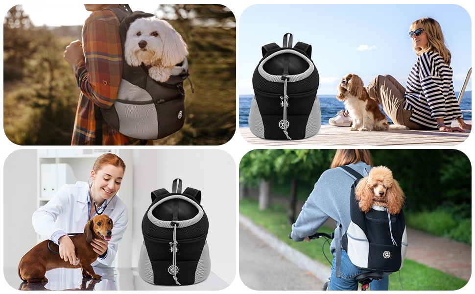 Рюкзак для тварин Pet Hunderucksack Katzerucksack, чорний, S, 30 x 16 x 34 см. Ідеально для собак та котів, зручний для подорожей, прогулянок та активного відпочинку.