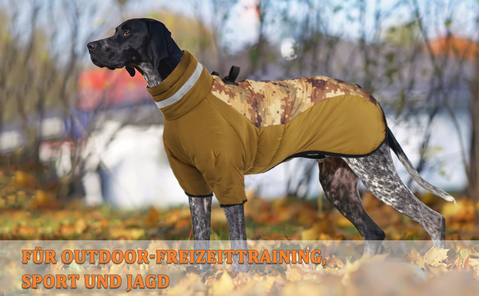 Відбиваюча куртка для собак великих порід, зимова водонепроникна тепла куртка-манта для собак, жилет для собак з двома ніжками для спорту, лижного костюма, одягу для собак з кільцем D для активного відпочинку, спорту та полювання, 6XL, камуфляж