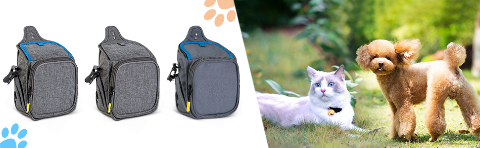 Сумка для ласощів для собак ALLSOPETS з інтегрованим диспенсером для відходів та декількома кишенями, біла