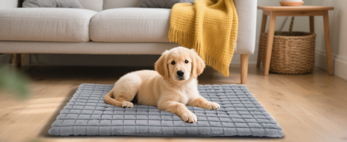 М'яке ортопедичне ліжко для собак BVAGSS, 100x80 см, сірий колір, з неслизьким дном, миється, плюшеве, для маленьких, середніх та великих собак