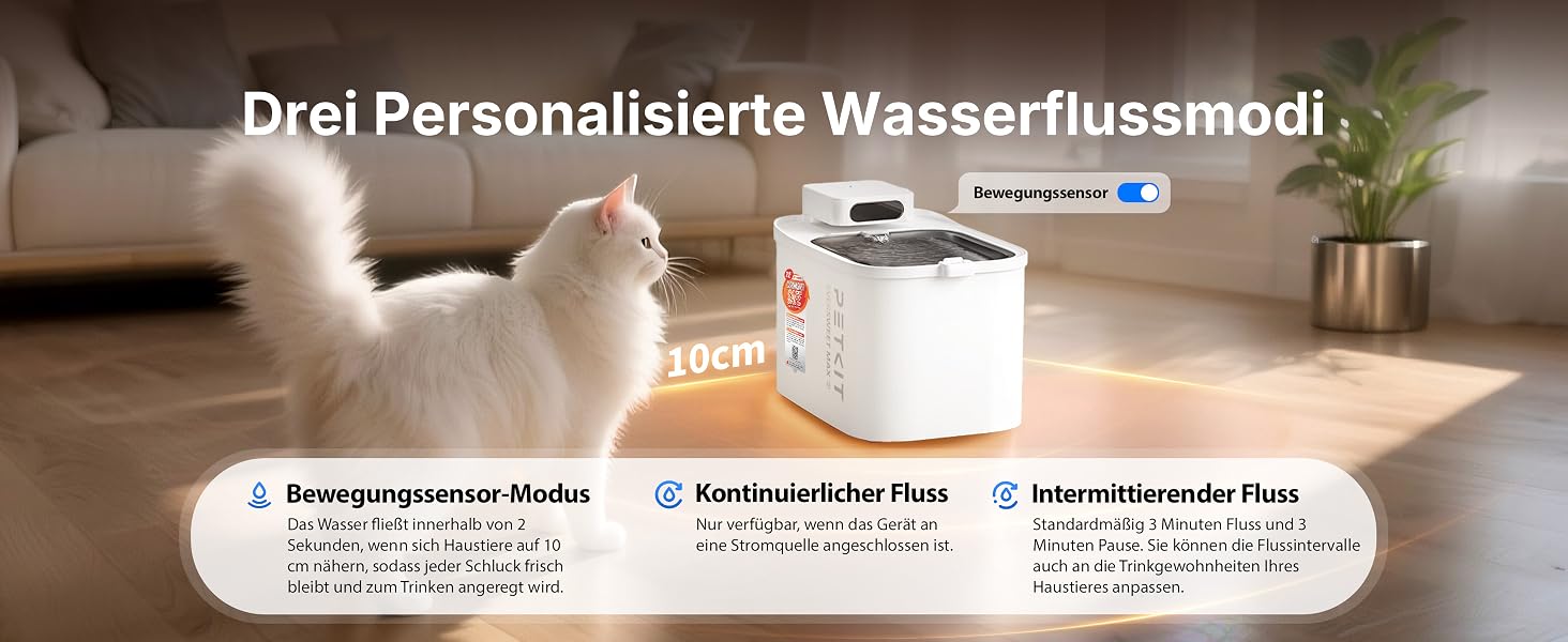 Інтелектуальна питильна фонтан-поїлка для котів та собак PETKIT CT-W3, 3л, нержавіюча сталь, з датчиком руху та низьким рівнем шуму (26дБ), BPA-free