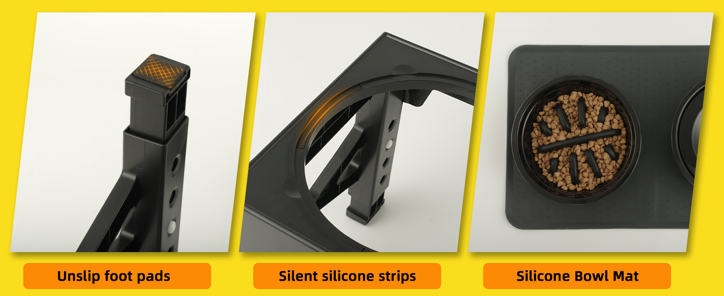 Підвищений годівниця для собак, регульована висота, великі породи - миска для води + миска протиковзаюча + дорожня миска & миска для корму - килимок, неслизька станція для годування середніх/великих собак
