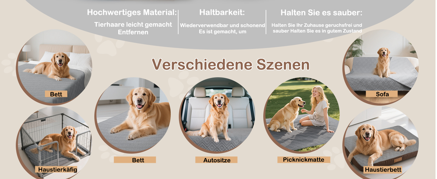 Водонепроникний килимок для собак Gyuro, двосторонній, міцний, для дивану та ліжка, прання допустиме, 208*208 см (Темно-сірий + Світло-сірий)