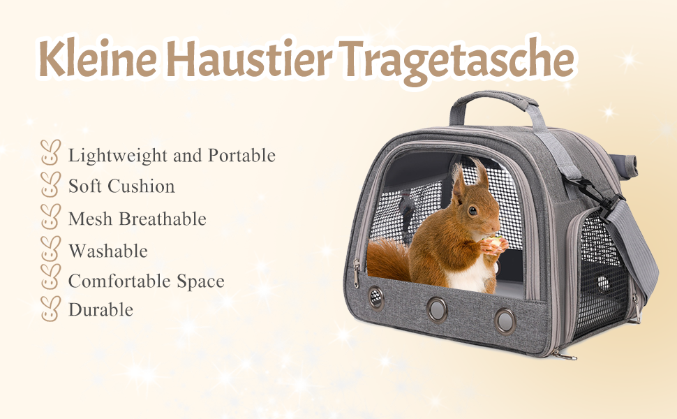 Транспортна переноска для дрібних тварин APKOL - переноска для морських свинок, кроликів, хом'яків, їжаків, сірого кольору