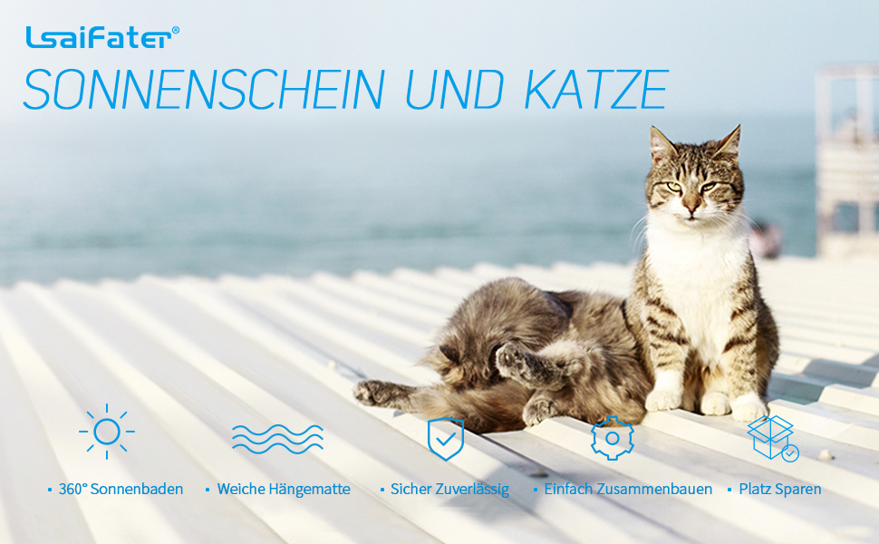 Кіт-гамак для вікна LSAIFATER 360° з металевими опорами, чорний