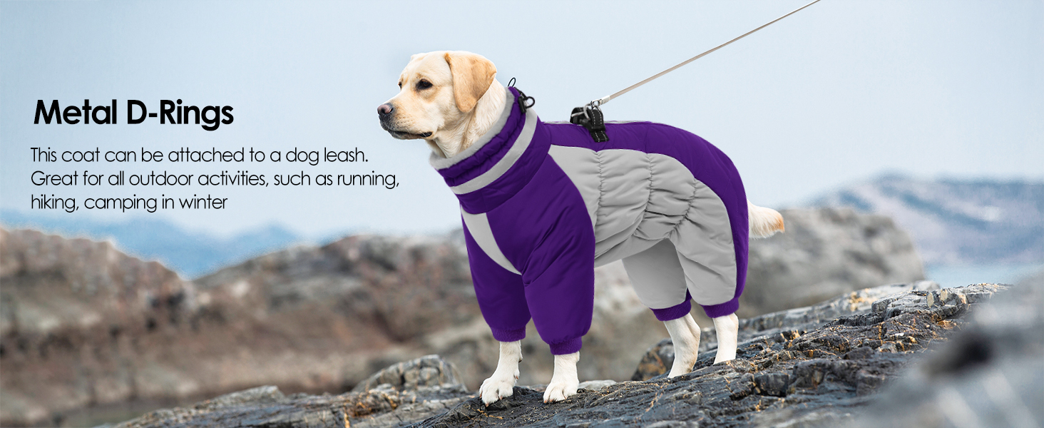 Зимовий комбінезон для собак AOFITEE - теплий водонепроникний зимовий одяг для великих собак з ніжками, підходить для Французького бульдога, колір: бордовий