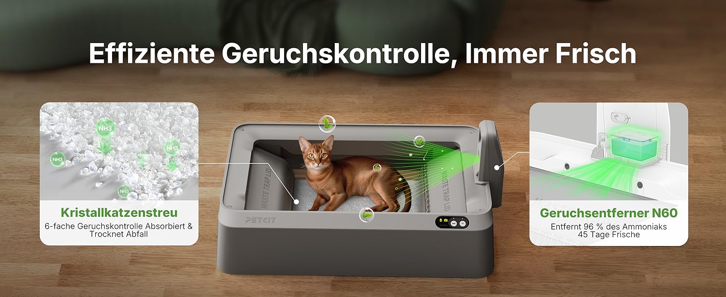 Автоматичний котячий туалет PETKIT Purobot Crystal Duo з камерою, моніторингом здоров'я, контролем запаху, сірий колір T7
