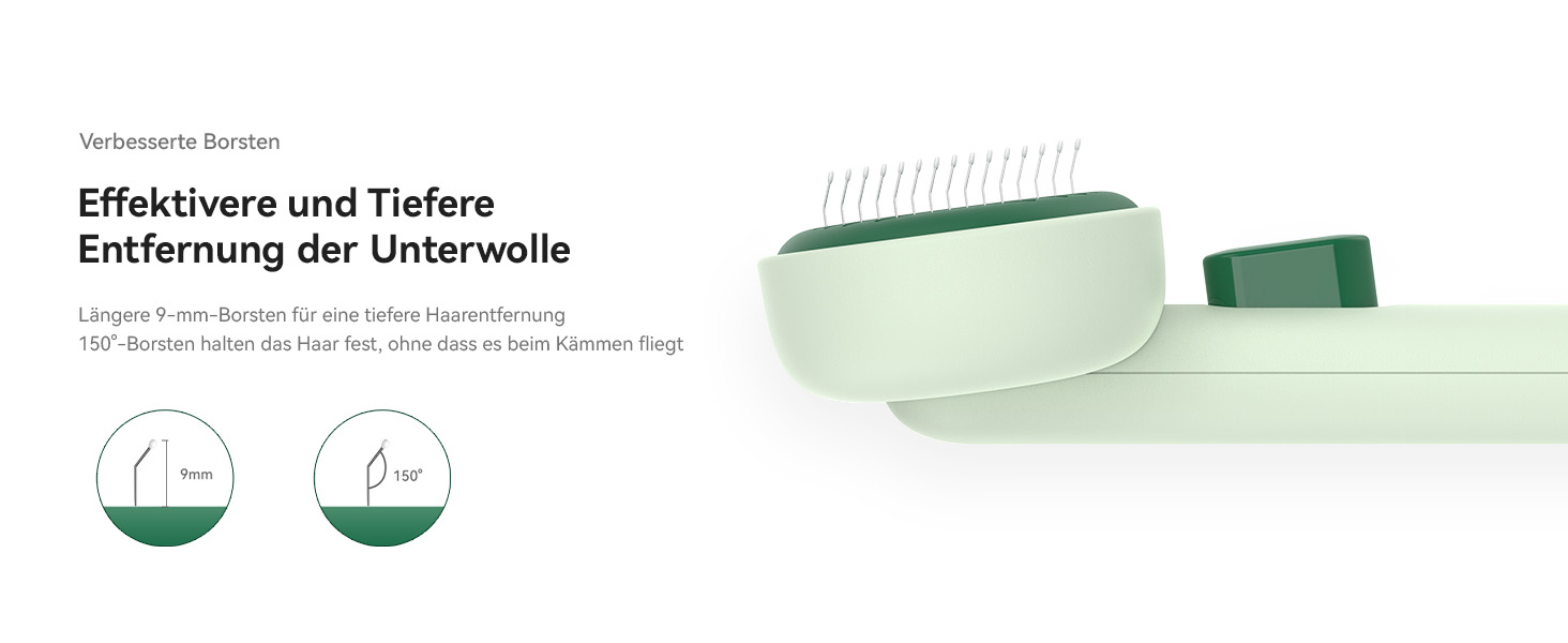 Щітка для котів Aumuca: для довгошерстих та короткошерстих, видаляє відмерле волосся, масажна, колір: лісовий зелений