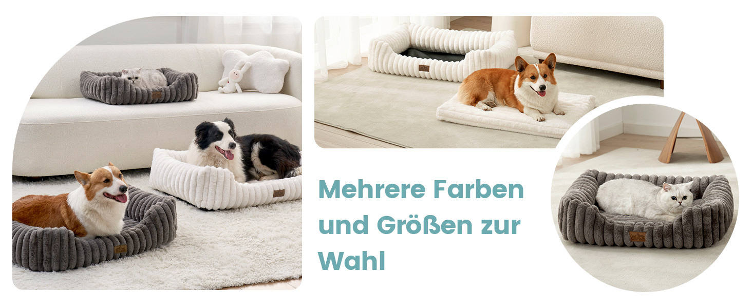 Ортопедичне миється собаче ліжко для котів та маленьких собак, м'який кошик з штучного хутра, диван для домашніх тварин з високим бортиком, антиковзаюче, 64 x 53 x 15 см, бежевий