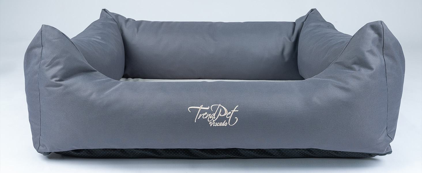 Ортопедичне собаче ліжко TrendPet Viscado сірого кольору, 100 см