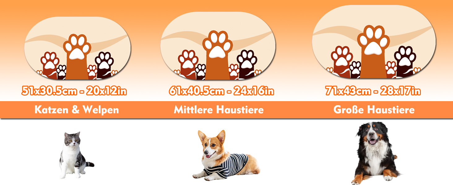 Підкладка під годівницю для собак, вбираюча, 61x40.5 см, нековзна, з гумовою основою, бежева, Paw