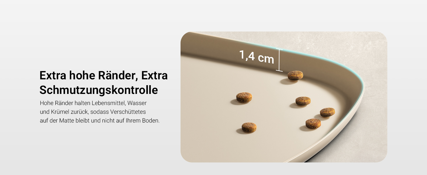 Підкладка під миску для котів DownyPaws, силіконова, 62 x 43 см, бежева. Захист від розливу води та корму, легко миється, BPA-free