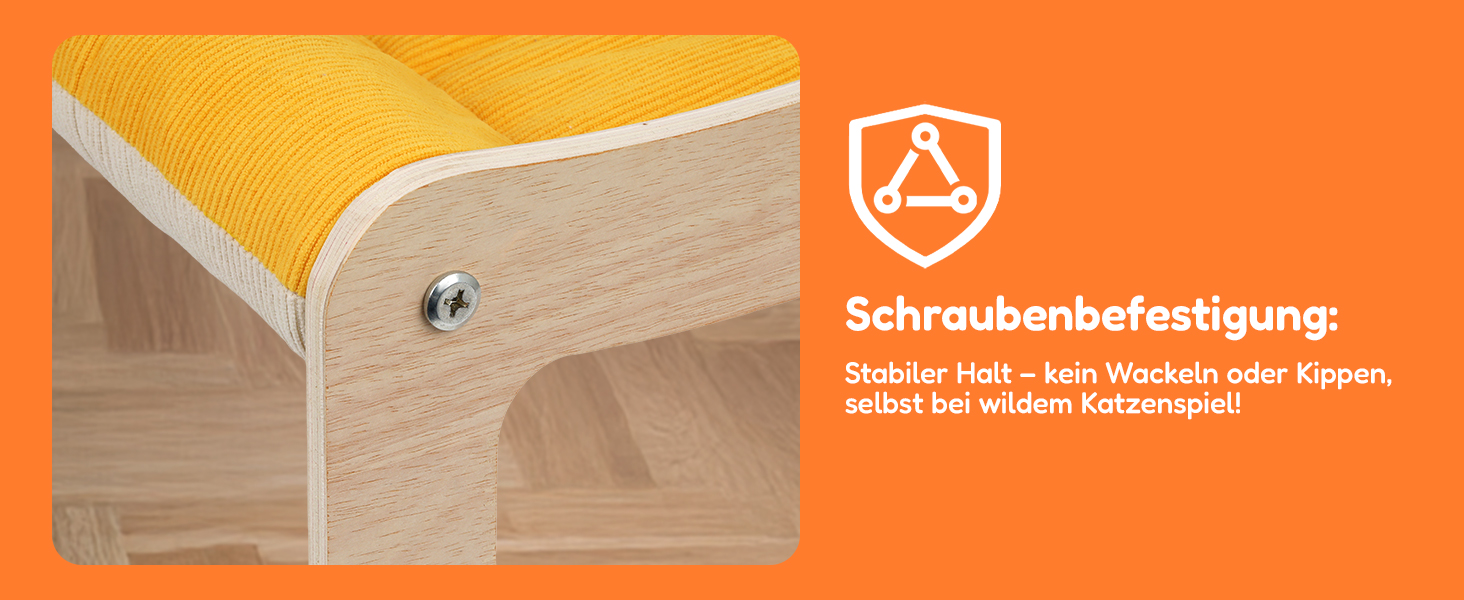 BSWAY Підвищене ліжко-софа для котів з дерева, сонячно-жовтий колір, 53x40 см, стильний котячий стільчик з знімним чохлом для матраца, до 15 кг