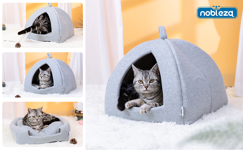 Nobleza: Розкладне котяче будиночок 2-в-1 для котів та собак, з подушкою, 38x38x33 см