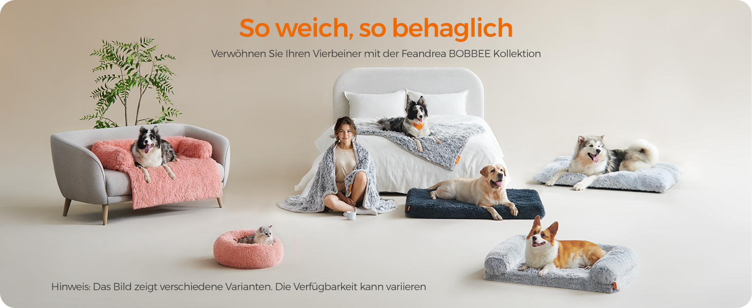 Ліжко для собак Feandrea FluffyHug, XL, 110x95x18 см, м'яка підстилка, захист дивану, рожевий колір