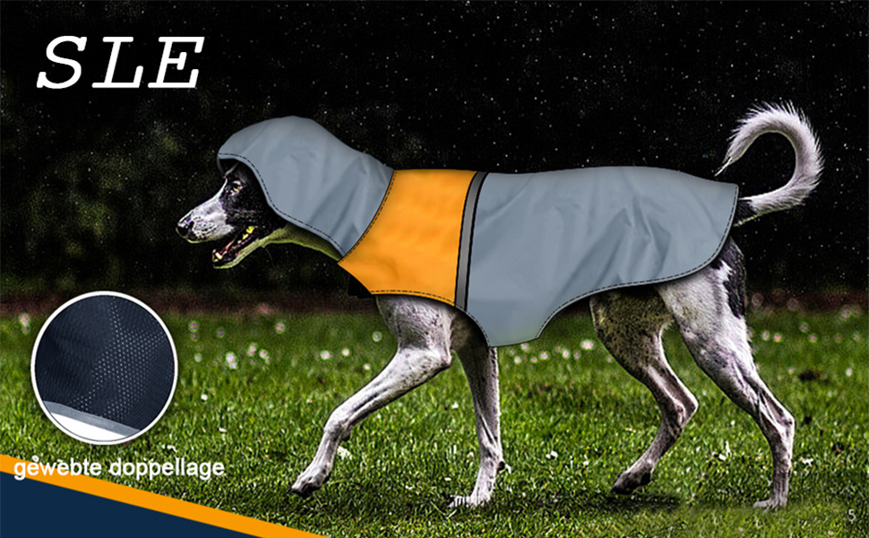 Водонепроникна куртка для собак: легка, вітрозахисна, з відбиваючими смугами та капюшоном (S)