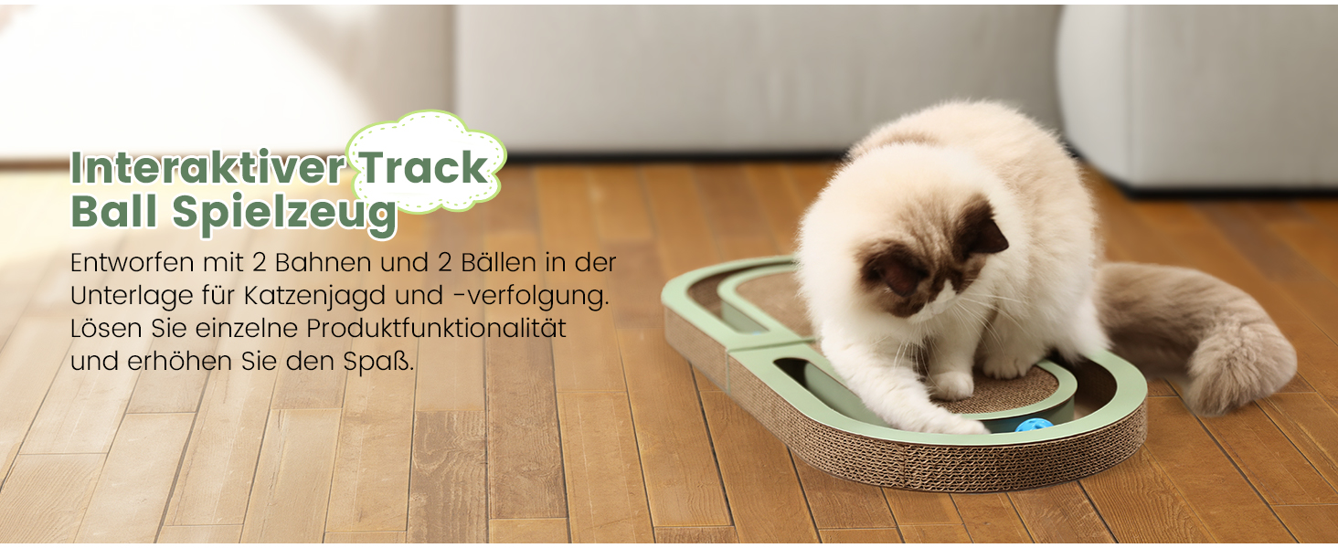 Кігтеточка PETTOM для котів з м'ячиком, двостороння, 66*30*4 см