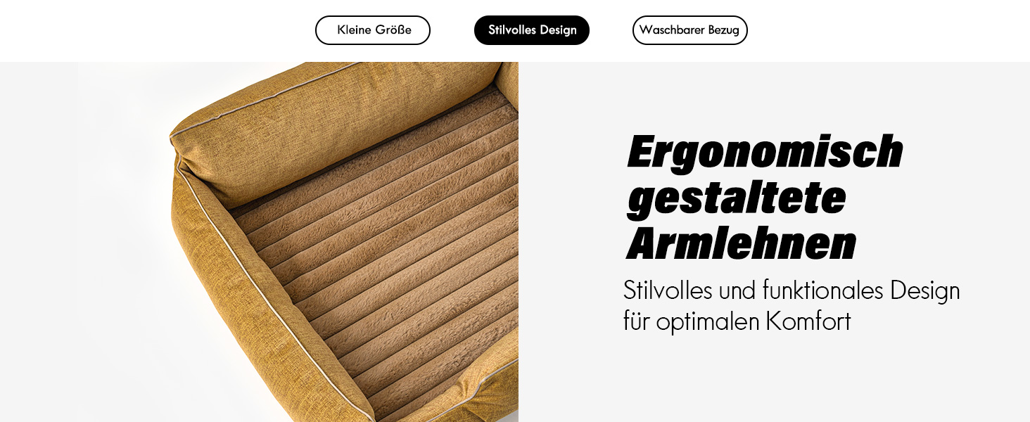 ClevaHome Ортопедичне собаче ліжко/софа для маленьких собак та котів – водовідштовхувальний та пральний чохол, неслизьке дно, комфортне ліжко з піною типу 