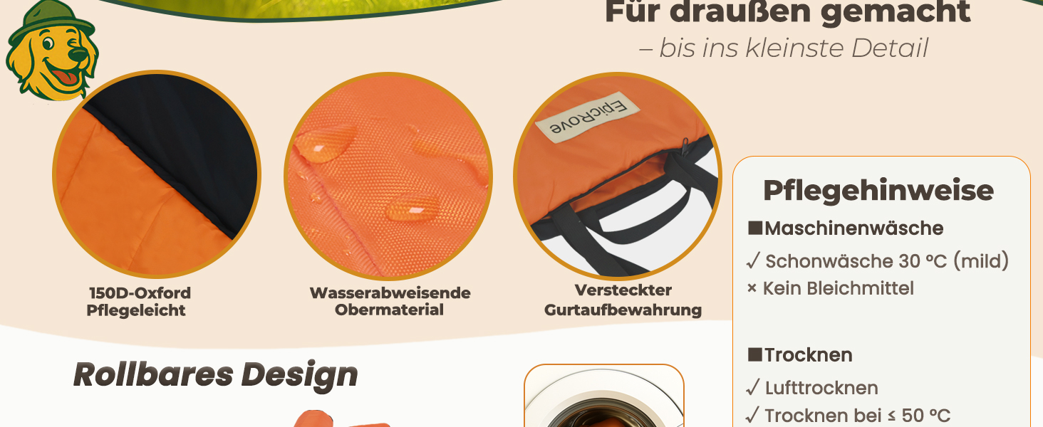 Водонепроникний килимок для собак RovePad Base 110x68 см - неслизький, миючий, стійкий до подряпин, для собак та котів, для подорожей та кемпінгу