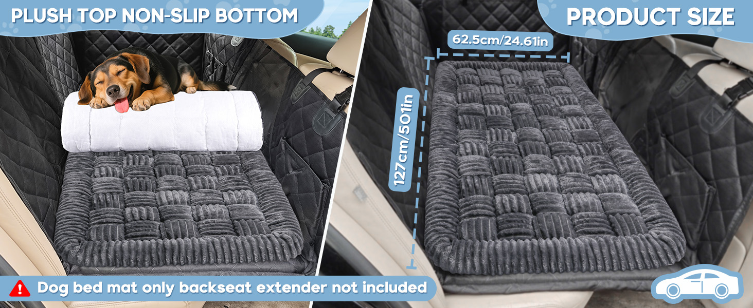 Килимок для собак у машину Loiion, захист заднього сидіння, великі породи, антиковзаюча, легко миється, зносостійкий, 127x62.5 см, темно-сірий
