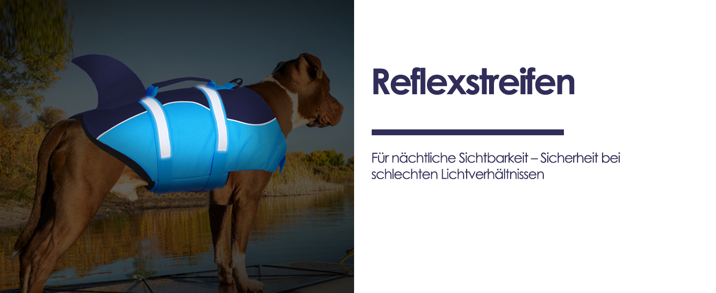 Світловідбиваюча рятувальна жилетка для собак AOFITEE, модель 'Акула', рожева, середній розмір