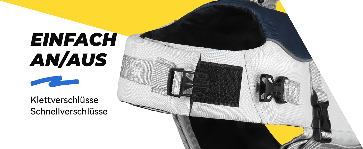 AMZNOVA Жилет для плавання собак 'Shark', з плавниками та хвостом акули, рятувальний жилет для собак, для катання на човні, допомога у плаванні, L, Сірий (66-81 см)