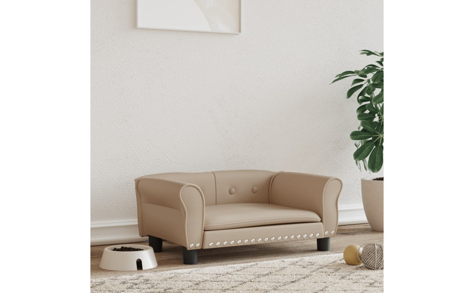 Ляжка для собак, м'яка подушка для собак, диван-софа для маленьких собак, лежанка для домашніх тварин, котяча лежанка, кавово-коричневий кожзам