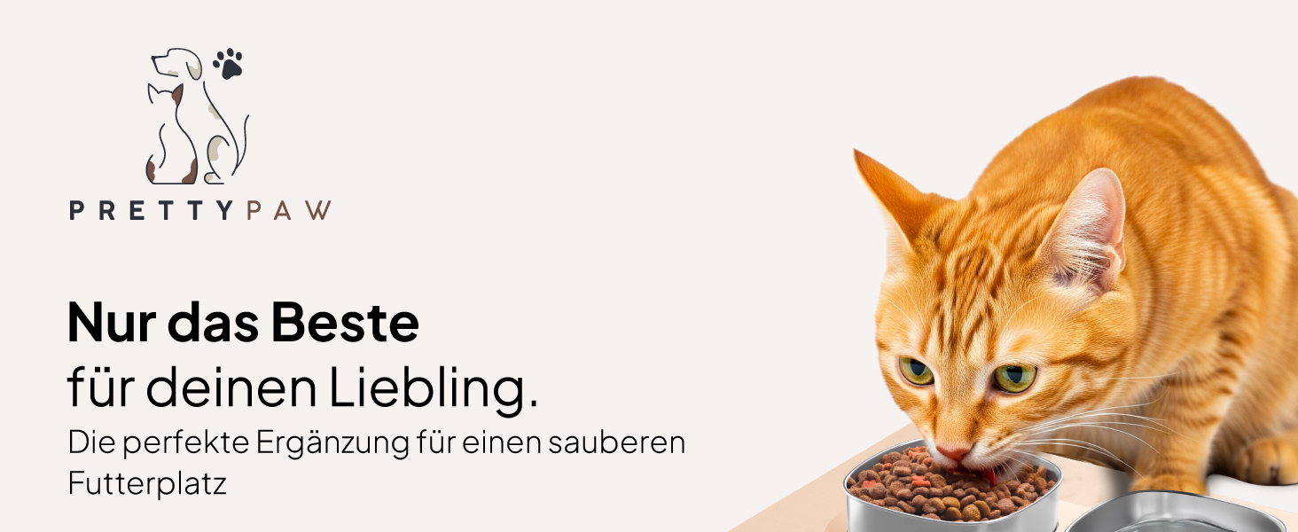 Підкладка під миску для кота Pretty PAW® 60x40 см - аксесуар для фонтану та миски Pretty Paw | нековзна та водонепроникна, захист підлоги (Бежевий, широка)